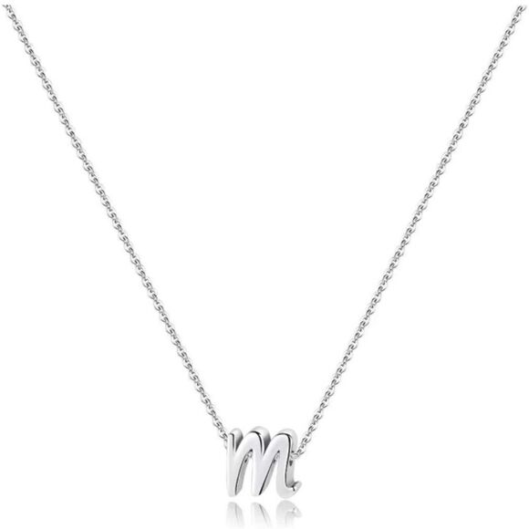 Girls Sterling Silver Initial Necklace, A - Z - Picture 1 of 4